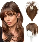 Human Hair Toppers for Women - 10 Inch, Medium Brown, to Boost Hair Volume & Length, Great for Th...