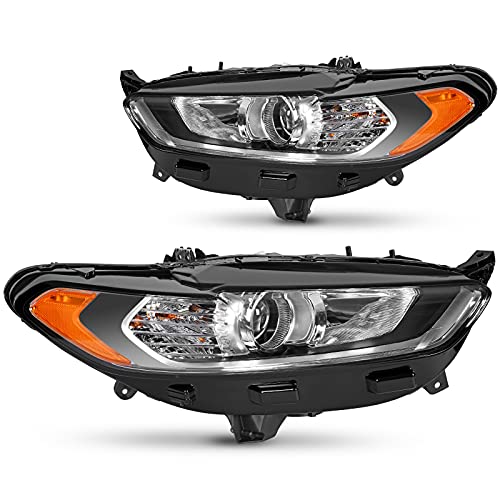 DWVO Projector Headlights Assembly Compatible with 2013 2014 2015 2016 Ford Fusion (Only fit Fusion with OE Halogen Light)