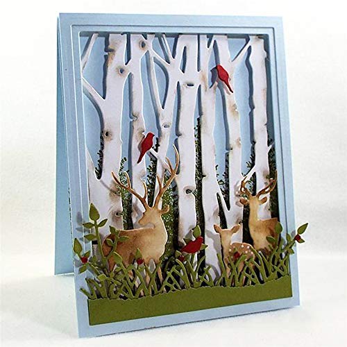 thanksky 3Pcs/Set Christmas Deer Stencil Cutting Dies Scrapbooking, Metal Die Cuts,New Year Album Decor Paper Crafts,Card Making Supplies