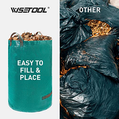 Wisetool 3-Pack 32 Gallons Garden Bags, Heavy Duty Reusable Yard Waste Bags With Gardening Gloves For Lawn Yard Pool Plant Trash Trimming Gardening Containers #TOP4