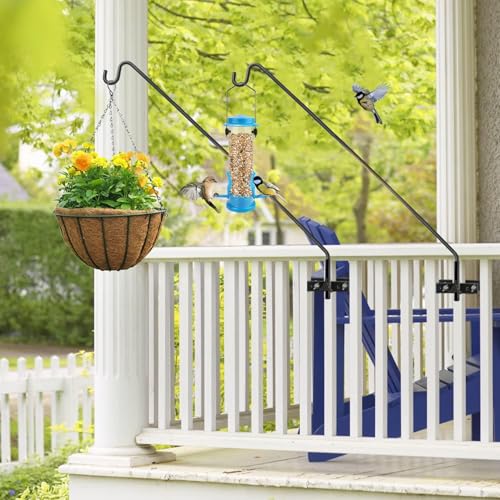 ERYTLLY 2 Packs Extended Rail Hook Fence Deck Bird Feeder Hook 360 Degree Rotary and Length Adjustable Plant Bracket for Feeders, Planters, Suet Baskets, Lanterns, Wind Chimes and More by ERYTLLY - Used condition - Image 6