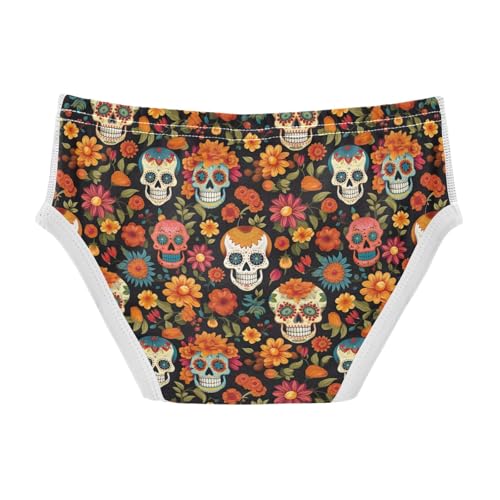 ODAWA Day of Dead Soft Cotton Underwear Tagless Toddler Boy Underwear 2T2