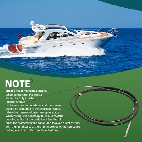 Yunnergo SSC6210 SSC6215 10FT 12FT 14FT 15FT Rotary Boat Steering Cable 16FT 17FT 18FT Compatible with M66X14 M66X16 (16FT)