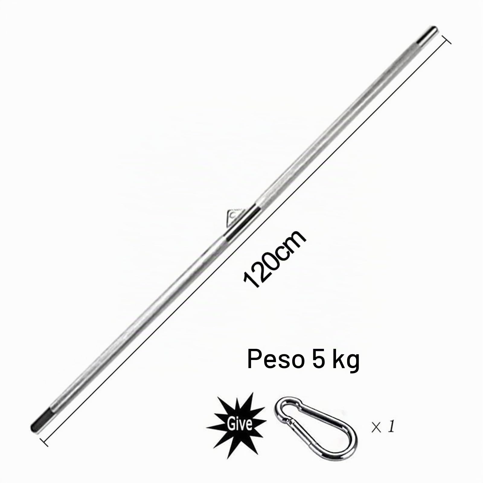V3VOGUE Barra Dritta per LAT Machine, 120cm Sbarra LAT Machine Asta per Trazioni, Barra Tricipiti Professionale con Moschettone, Barra di Trazione per Esercizi da Palestra (Size : 120cm)