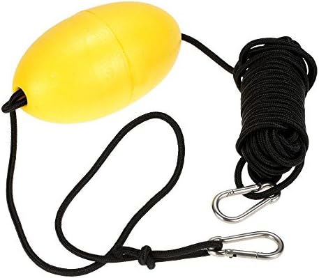 Docooler 1pc Kayak Drift Anchor Tow Rope Tow Line 9.1m / 30ft Long Nylon Rope Stainless Steel Clips Kayak Accessory