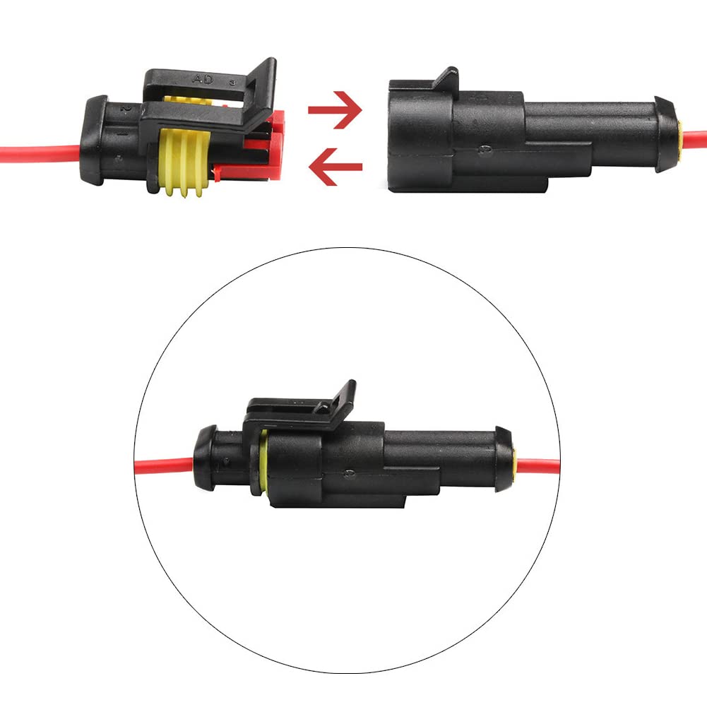 708 Stück KFZ Stecker Steckverbinder 1/2/3/4/5/6-polig Set, Wasserdicht Kabel Steckverbindung Stecker + Crimper Zange, für KFZ LKW Auto Kayak Boote Roller Motorrad, mit Aufbewahrungsbox