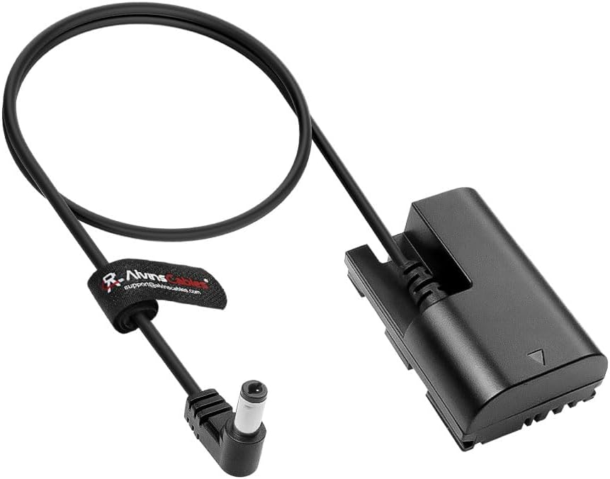 Alvin's Cables LP-E6NH Dummy Battery to DC Power Cable for Canon-R5C Camera, EOS R7 R6 R 90D 80D 7D Mark II 7D 70D6D 60D 5D Mark IV 5DS Camera, 50cm/19.7inches
