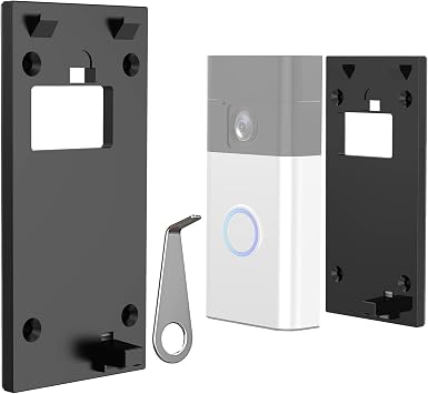 No-Drill Doorbell Mount Compatible with Battery Doorbell2024 Release, Strong Adhesive Doorbell Mounting Plate Holder Bracket Accessories for Apartment Rentals Office