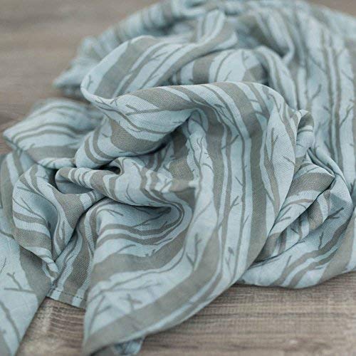 GRACED SOFT LUXURIES Extra Soft Bamboo Muslin Swaddle Baby Blankets 70% Bamboo 30% Cotton 2 Pack (Woodland Forest)