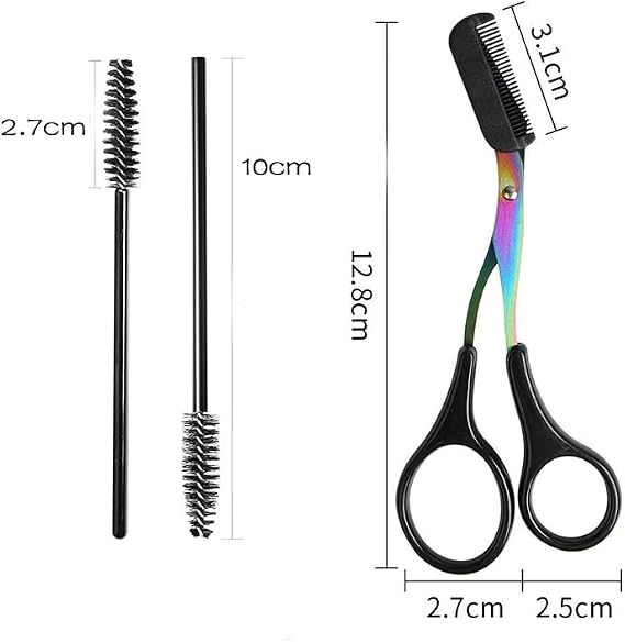 Eyebrow Scissors, Non-Slip Eyebrow Scissors with Comb and Brush, Eyebrow Trimmer Scissor, Eyebrow Trimmer for Women, Eye Brow Razors Eyebrow Cutter Eye Brow Shaper Trimming Scissor Makeup Tool