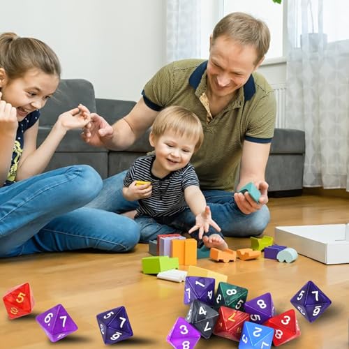 Polyedrisch Würfel Set，40 Stück Polyedrisch Würfel Set mit Schwarzem Beutel，8 Seitige Bunt Würfel, D8 Spiel Würfel für Dungeons and Dragons Pathfinder DND RPG MTG (D8)