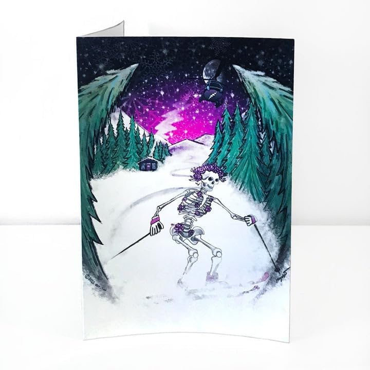 Little Hippie Grateful Dead Skiing Bertha Greeting Card (1PK)