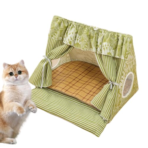 Tipi para Perros, Tienda de campaña para Gatos, casa Tipo Cueva, cómoda casa con Alfombrilla enfriadora extraíble para Animales pequeños, Cachorros, Conejos, apartamento, Sala de Estar