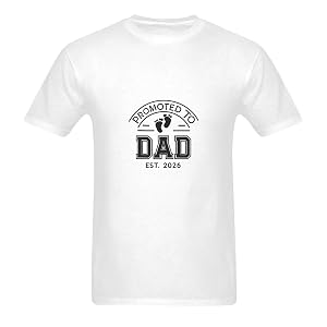 Mens Short Sleeve Tshirts New Dad Announcement Footprint Graphic Crew Neck Casual Shirt Summer Fashion Tees