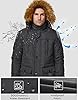 WenVen Men's Winter Coat Warm Parka Jacket with Faux Fur Removable Hood Grey L #3