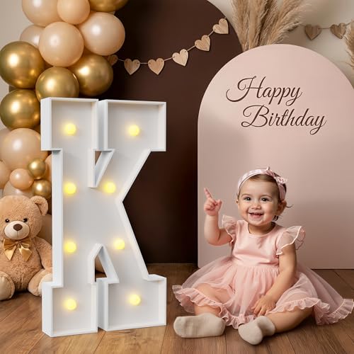 Mixifox Marquee Letters 2.3 Feet Tall, Large Light up Letters K for Decor