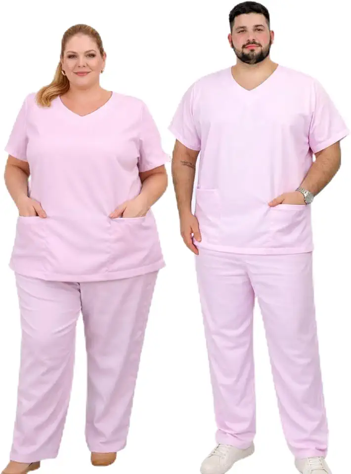 Conjunto Pijama Cirúrgico Plus Size Unissex Oxford Uniforme Hospitalar Privativo Médico Enfermagem