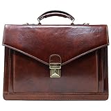 Floto Ponza Full Grain Leather Briefcase in Brown