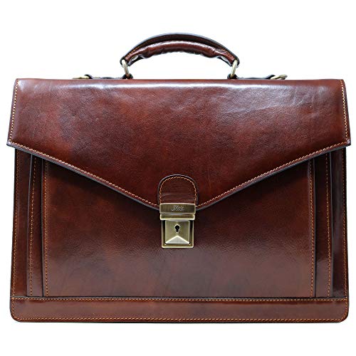 Floto Ponza Full Grain Leather Briefcase In Brown #TOP4