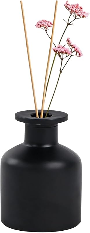 Frasco difusor vazio de vidro preto SYBL, 150 mL, recarregável para projetos DIY