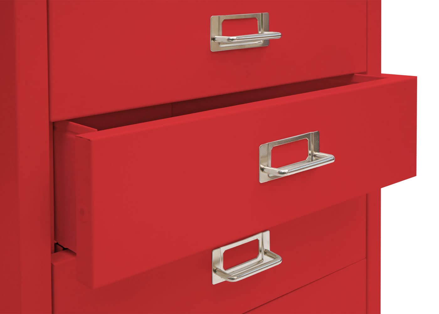Mendler Rollcontainer HWC-L49 55x40x41cm 4 Schubladen - rot | Schubladenschrank, Stahlschrank, Aktenschrank, Metall