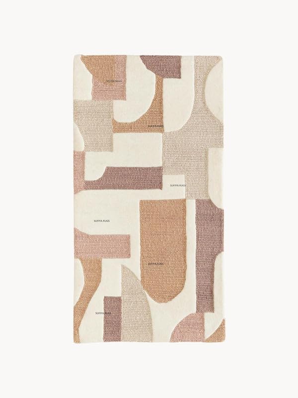 Image of Hand Tufted Modern Design Exported Collection High Low Pattern Wool Carpet for Living Room, Bedroom & Hall (Multi K, 8 x 11 Feet)