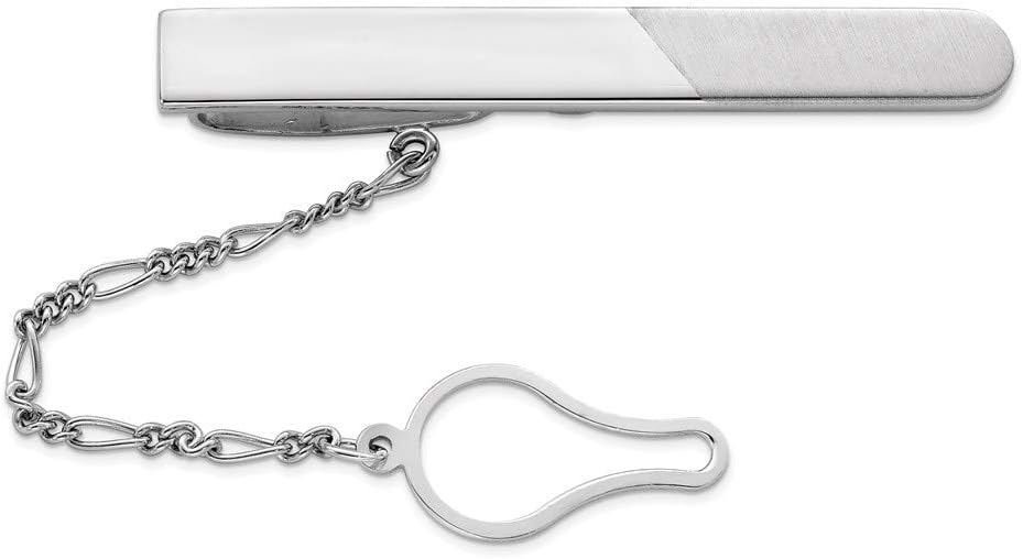 925 Sterling Silver Rhodium Plated Tie Clip