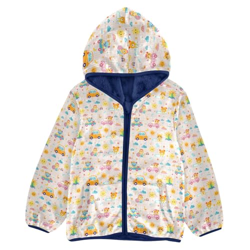 Funny Car Animal Boys Fleece Coat,Children's Zip-Up Hoodie Jacket,Baby Warm Fashion Outerwear 3-10T,A113484