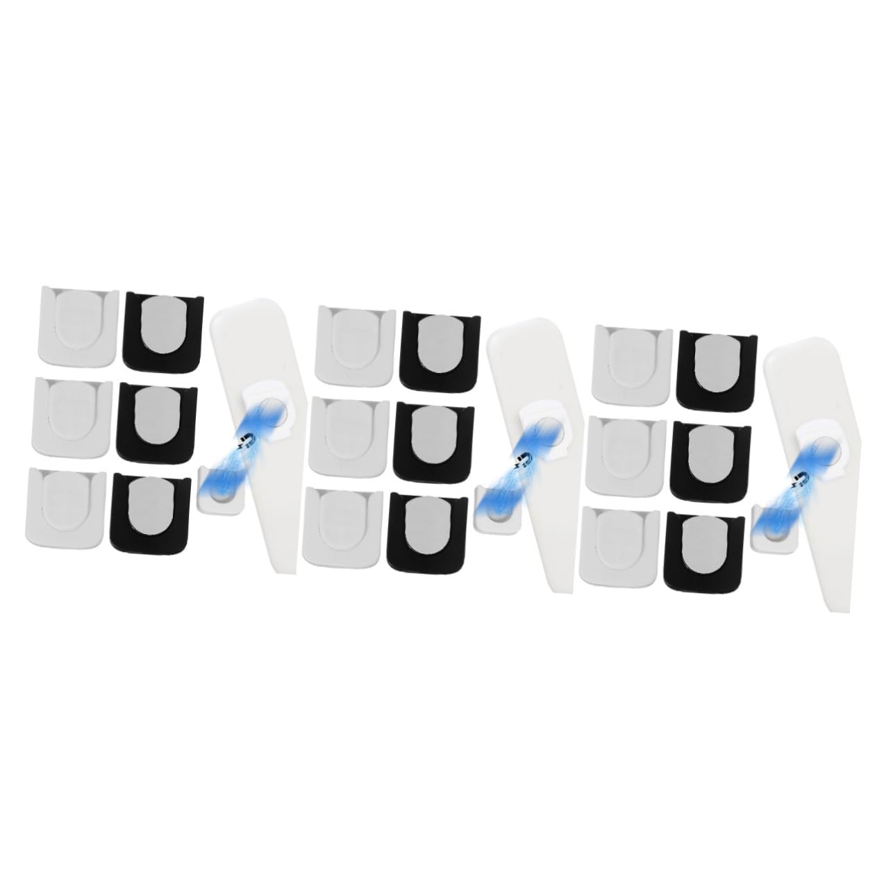 Didiseaon 3 Set Fibbia Magnetica 6 Pezzi Nero/ 3 Pezzi Ciascuno Supporti Per Controlli Console Supporto Per Telecomando Controller Da Parete Supporto Per Telecomando 6 pezzi * 3