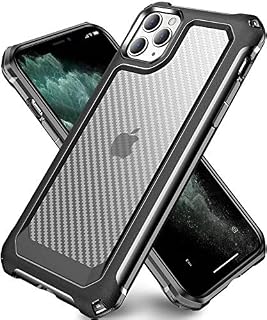 SUPBEC iPhone 11 Pro Case, Hard Carbon Fibre Shockproof Protective Cover and Screen Protector [x2] [Military Grade Drop Protection] [Anti Scratch&Fingerprint], iPhone 11 Pro Phone Case, 5.8", Black