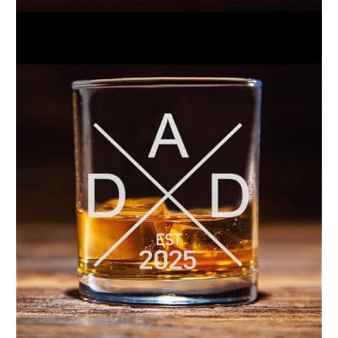 NeeNoNex DAD Est 2025 Pregnancy Announcement New Dad Established 2025 First Time Father Whiskey Glass Cover