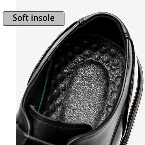 Men's New Shoes Soft Lace-up Leather Spliced ​​Upper Trendy， Business Casual Shoes with Increased Heel and Thick Sole4