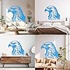 Wall Vinyl Sticker Decor Angelic Silhouette of Tailed Hawk Head 67.2x74.1cm Wall beautification Blue #1