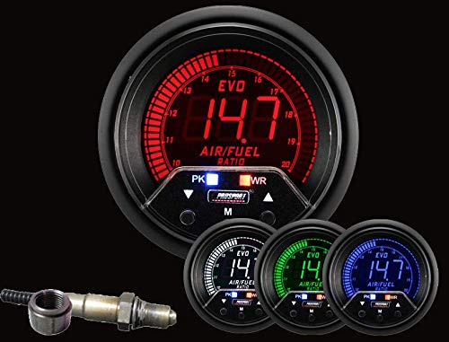 Prosport Universal 52mm Premium Evo Electrical Wideband A F Air Fuel Ratio Gauge Red White Blue Green