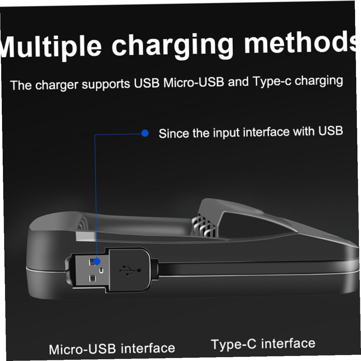 jojofuny 2kawałki Usb Inteligentny Ładowarka Baterii Czterozłączowa z Wyświetlaczem Lcd Adapter Do Baterii Aa Aaa Funkcja Ładowania Rozładowania i Odświeżania Przenośna i Wygodna
