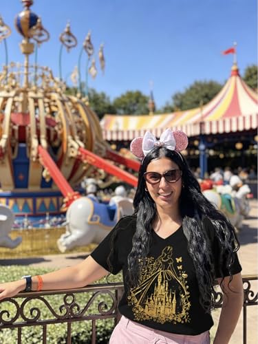 Image of NANYUAYA Plus Size Magic Shirts for Women Castle Kingdom Graphic Magical T Shirt Cute Holiday Princess Tee Vacation Tops