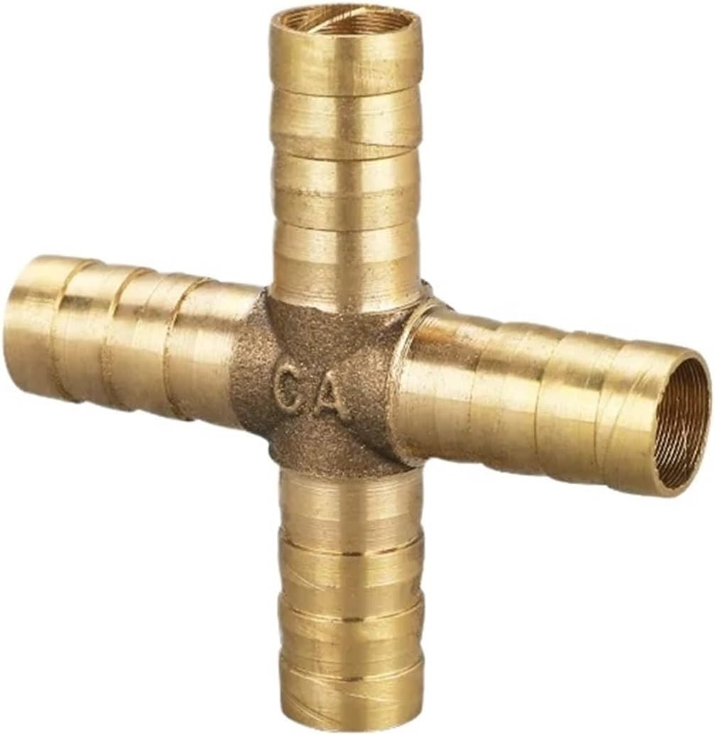 20pcs Copper Pagoda Water Tube Fittings Brass Barb Pipe Fittings: 2 3 4 Way T Y Connectors for 6mm 8mm 10mm 12mm 16mm 19mm Hose (Color : 4 way, Size : 6mm (20pcs))