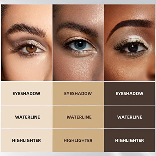 Luxaza Eye Shadow Stick, Cream Single Makeup With Blending Brush, Eye Brightener Stick, Bronzer Contour Stick, Eyeliner, Smooth Metallic #06 Smoky Gray Pearl #TOP3