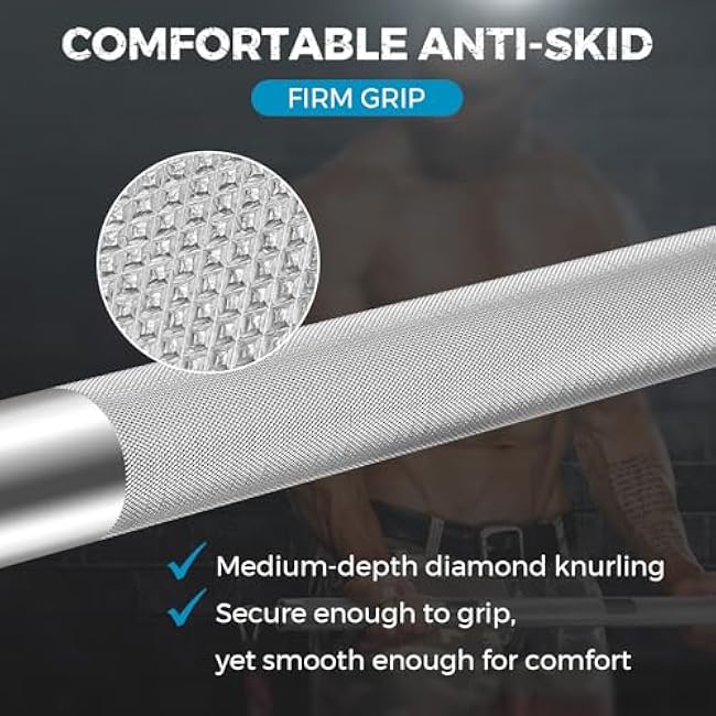 DASKING Olympic Barbell Bar 4ft Detachable Weight Bar for Home Gym, 500LB Capacity Adjustable Strength Training Bar with Quick-Release & Spring Collars, for 1inch or 2 Inch Weight Plates