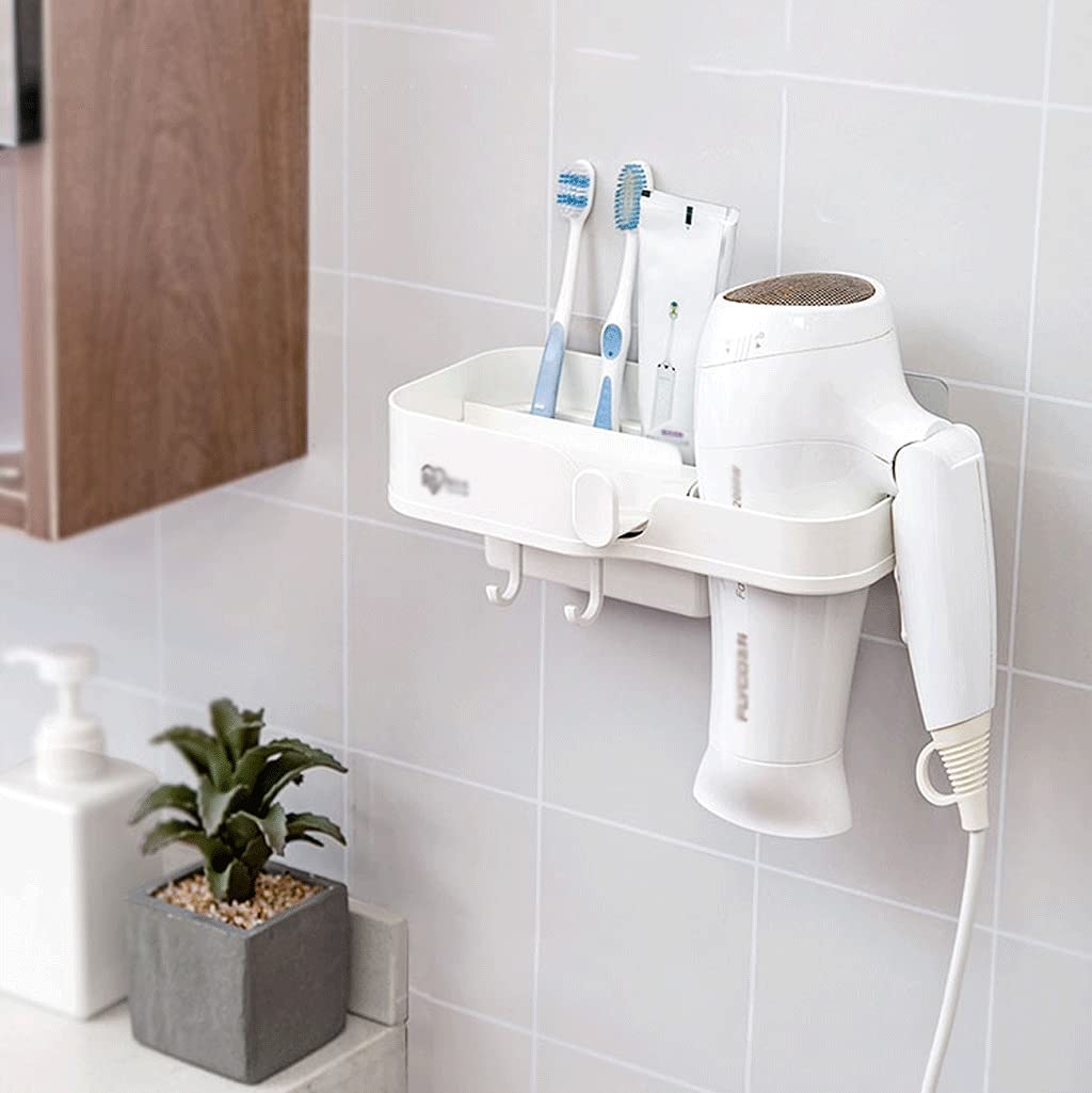 Supporto per Asciugacapelli Semplice Asciugacapelli a muro Asciugacapelli Multifunzionale Deposito Deposito Asciugacapelli Asciugacapelli Bagno for la casa Asciugacapelli Asciugacapelli Rack (bianco)