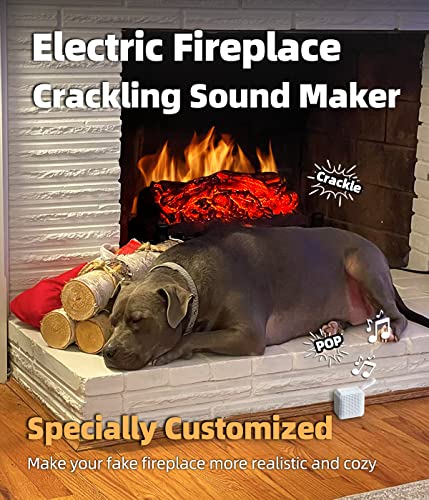 Image of MSELTOS Fireplace Crackler Sound Box for Electric Fireplace, 2 in 1 Realistic Rechargeable Fire Crackling Sound Machine for Gas Fireplace, Fire Crackler Sound System, 3H Timer, Fire Noise