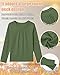 LessonZoo 3 Packs Girls Long Sleeve Thermal Shirts Round Neck Fleece Lined Tops Base Layer Soft Basic Tees Warm Plain Clothes(Black, Army Green, Khaki,7-8 Years)