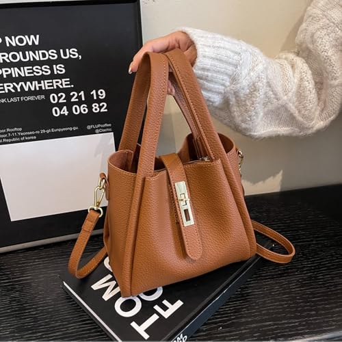 Genuine Leather Bucket Bag for Women with Zipper Closure Handbag Adjustable Shoulder Strap Crossbody Bag Stylish Shoulder Bag3