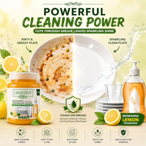Image of Readymix Dish Wash Concentrate | Powerful Grease-Cutting Dishwashing Liquid for Utensils and Cookware 1KG TO 5KG (DISHWASH PEST)