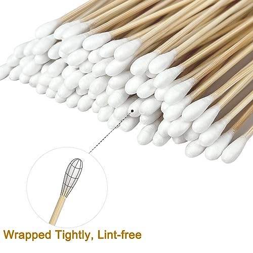 Gun Cleaning Swabs with Dual-Ends Tips, 6-Inch Long Cotton Swabs with Durable Bamboo Sticks, Essential Gun Cleaning Supplies in a Storage Case