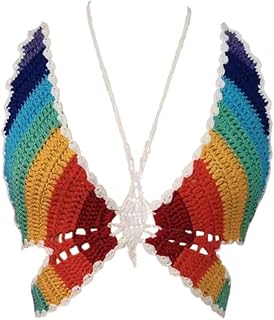 Rainbow Crochet Butterfly Top