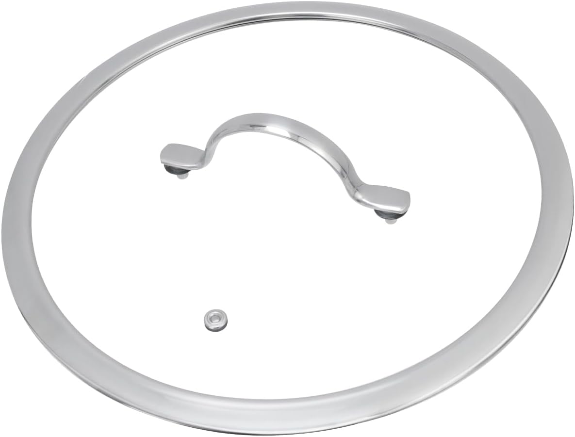Antrader 10.5 Inch Tempered Glass Pot Lid with Stainless Steel Handle for Frying Pans and Pots, Clear (1 Set/10.5 Inch)