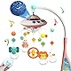 eners Baby Mobile Babybett mit Musik und Lichtern, Bett Mobile Baby Mädchen Junge mit Fernbedienung, Spieluhr Baby Mobile für Bett，Stern und Mond Projektion, Baby Spielzeug 0 3 6 9 12 Monate (Rosa)