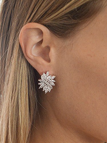 Mariell Cubic Zirconia Bridal Earrings, Silver Platinum Plating, CZ Crystal Wedding Earrings for Brides, Bridesmaids, Prom, Homecoming and Mother of the Bride4