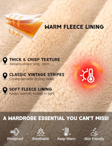 PEHMEA Men's Flannel Shirt Jacket Plaid Sherpa Lined, Warm Fleece Coat for Fall Winter Outdoor4